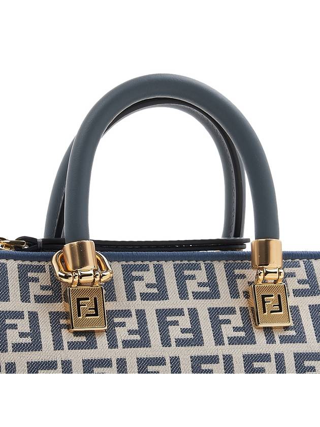 FF Small Fabric Tote Bag Blue - FENDI - BALAAN 8