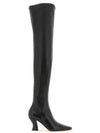 Almond Nappa Leather Heel Long Boots Black - BOTTEGA VENETA - BALAAN 2