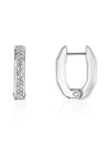 Dextera Octagon Small Hoop Earrings Silver - SWAROVSKI - BALAAN 4