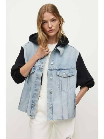 Millie Denim Jacket WO048X 2824 Cameo Blue - ALLSAINTS - BALAAN 1