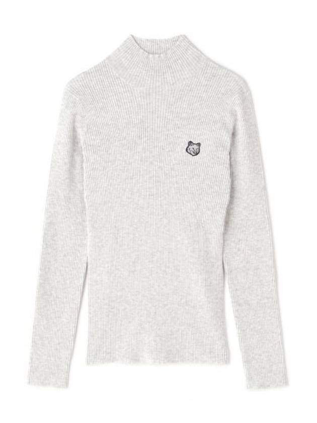 Bold Fox Head Patch Turtleneck Light Grey Melange - MAISON KITSUNE - BALAAN 2