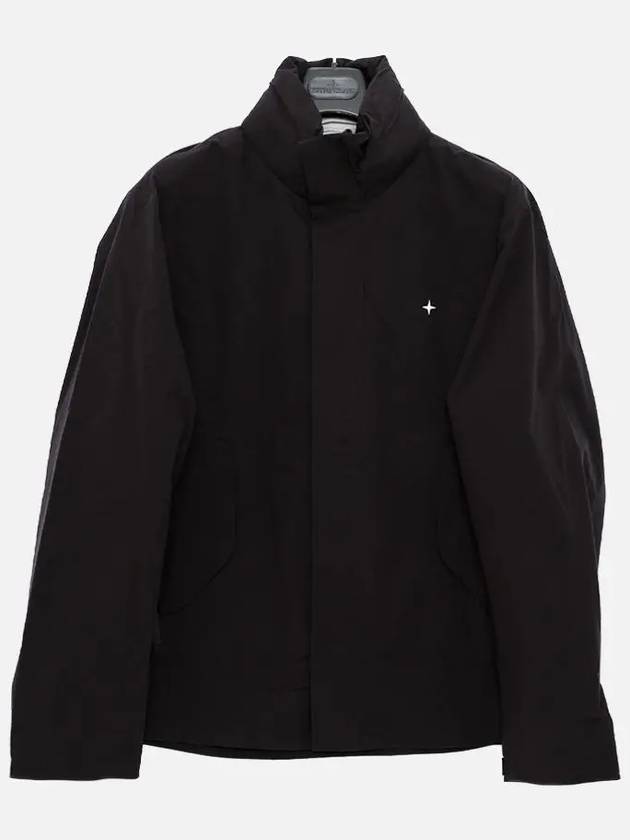 Stellina 3L Bio Based Nylon High Neck Zip-Up Jacket Black - STONE ISLAND - BALAAN 2