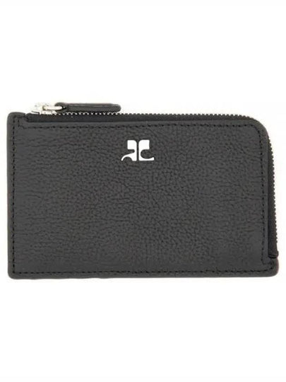 Logo Zipper Card Wallet Black - COURREGES - BALAAN 2