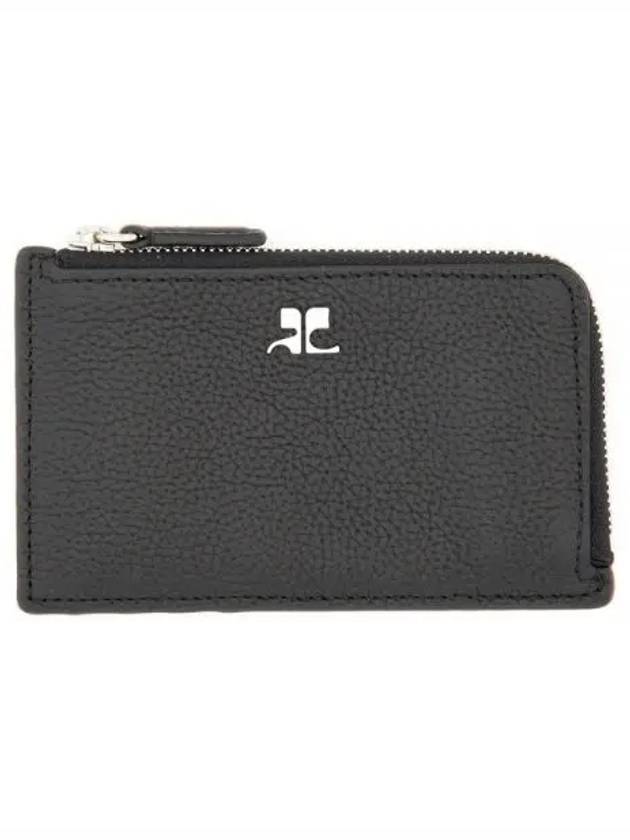 Logo Zipper Card Wallet Black - COURREGES - BALAAN 1