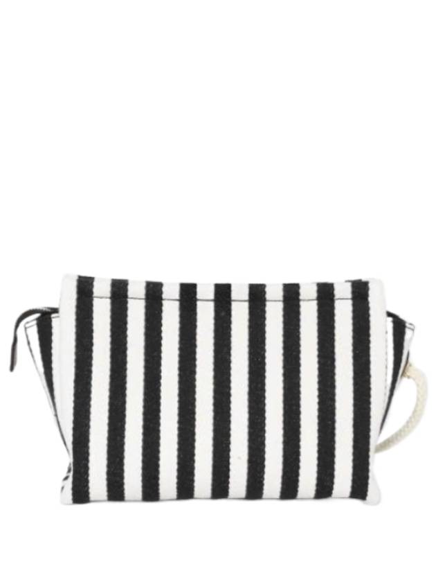 Thais Striped Pouch Bag Black White - CELINE - BALAAN 3