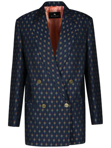 Etro Blue Wool Blend Blazer - ETRO - BALAAN 1