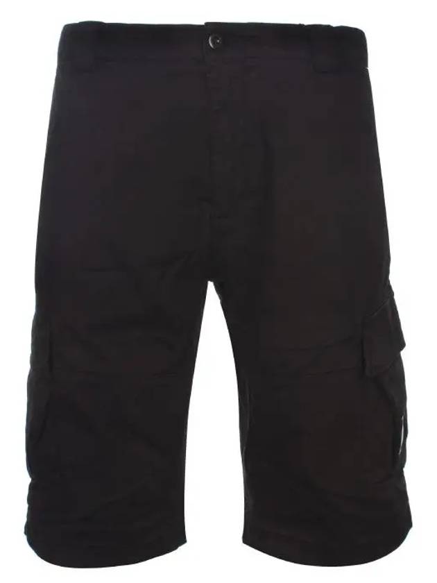 Men's Stretch Satin Lens Cargo Shorts Black - CP COMPANY - BALAAN 7