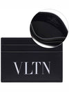 Men's VLTN Logo Leather Card Wallet Black - VALENTINO - BALAAN 2