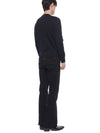 Diagonal Striped Merino Wool Pocket Pullover Knit Top Navy - THOM BROWNE - BALAAN 7