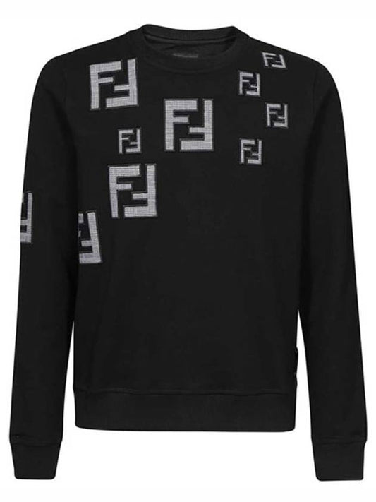 Men's FF Logo Jersey Sweatshirt Black - FENDI - BALAAN 2