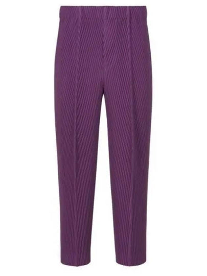 Pleats Bottoms Straight Pants Purple - ISSEY MIYAKE - BALAAN 2