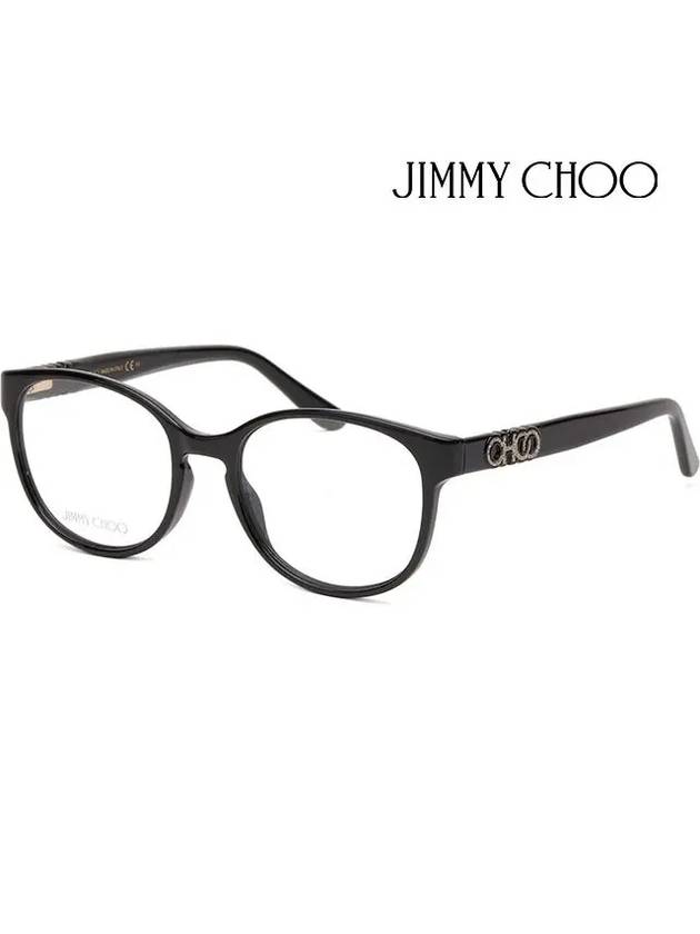 Glasses frame JC240 807 black horn rim round - JIMMY CHOO - BALAAN 4