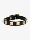 Rockstud Leather Bracelet Black - VALENTINO - BALAAN 3