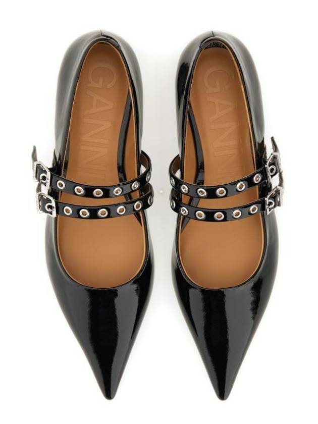 Eyelets Mary Jane Flat Black - GANNI - BALAAN 7