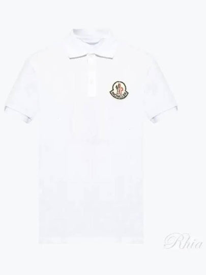 Logo Patch Cotton Polo Shirt White - MONCLER - BALAAN 2