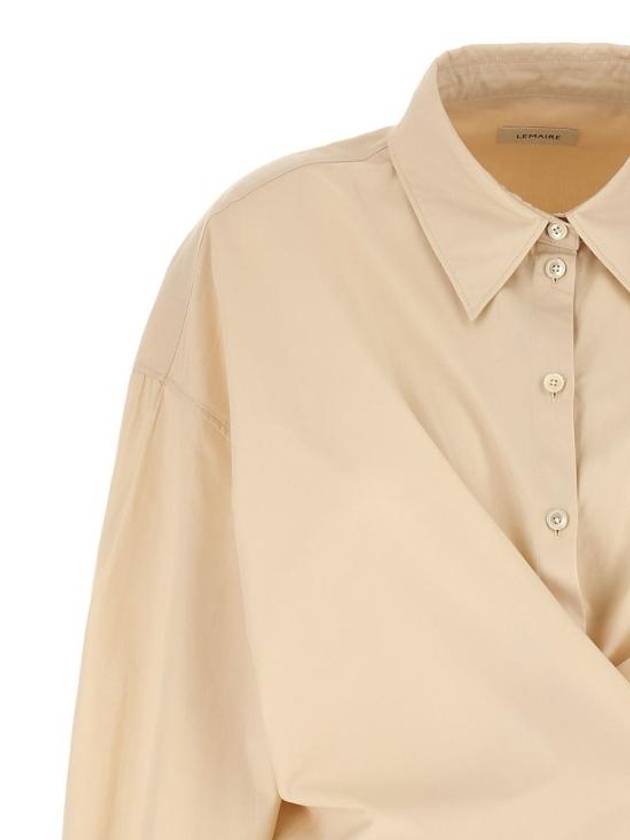 Straight Collar Twisted Shirt Ivory - LEMAIRE - BALAAN 4