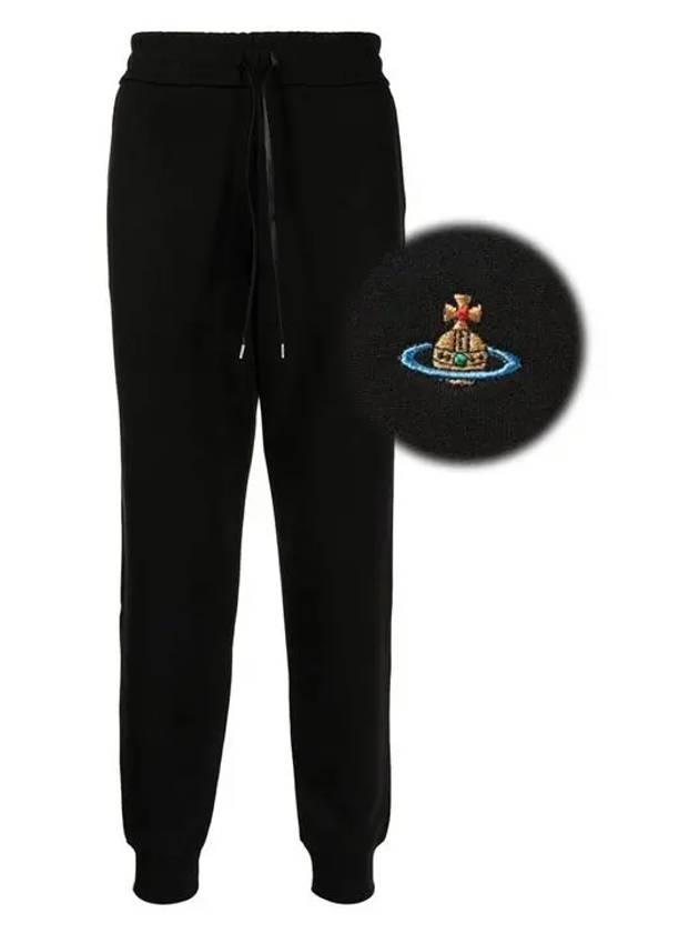 Women's ORB Embroidered Logo Classic Jogger Track Pants Black - VIVIENNE WESTWOOD - BALAAN 2