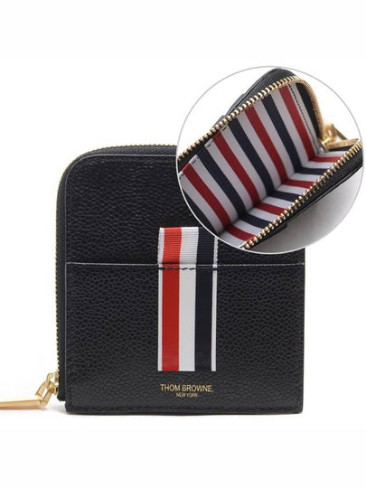 Three Stripes Intarsia Coin Wallet Black - THOM BROWNE - BALAAN 2