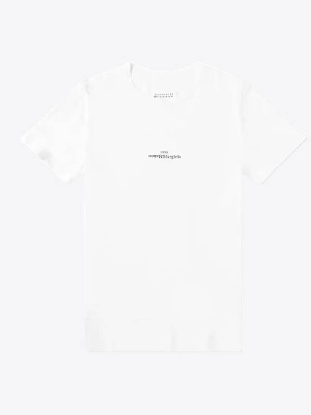 Reverse Embroidered Logo Stitched Cotton Short Sleeve T-Shirt White - MAISON MARGIELA - BALAAN 2