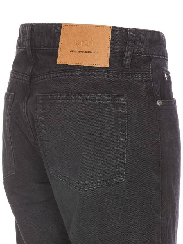 Metal studs Classic Fit Denim Jeans Black - AMI - BALAAN 4