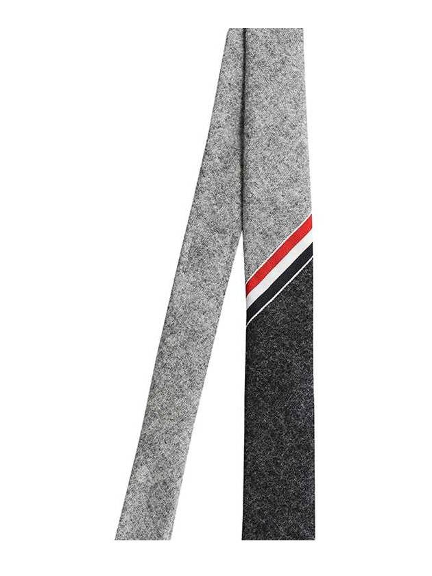 Three Stripes Two-Tone Wool Tie Grey - THOM BROWNE - BALAAN 6