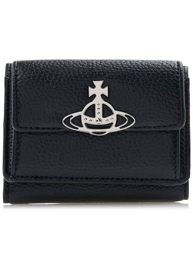 Vegan Biogreen Flap Small Half Wallet Black - VIVIENNE WESTWOOD - BALAAN 2