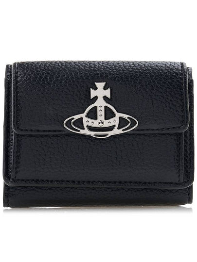 Vegan Biogreen Flap Small Half Wallet Black - VIVIENNE WESTWOOD - BALAAN 2