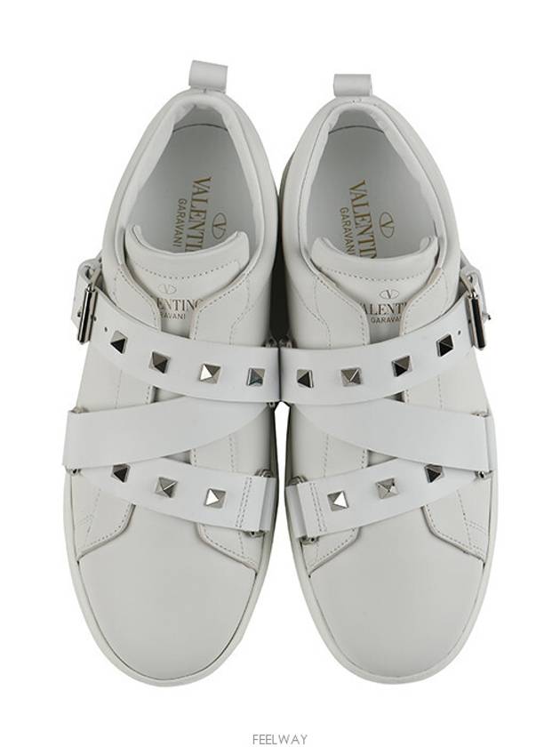 V Punk Belted Low Top Sneakers White - VALENTINO - BALAAN 2