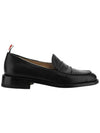 Men's Vitello Flexible Leather Sole Soft Penny Loafer Black - THOM BROWNE - BALAAN 2