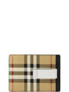 Vintage Check Money Clip Card Wallet Beige - BURBERRY - BALAAN 5