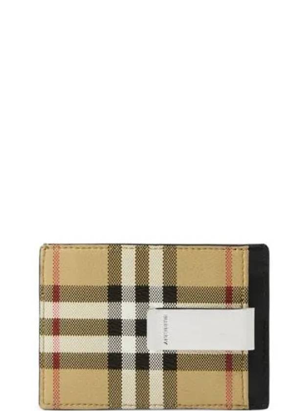 Vintage Check Money Clip Card Wallet Beige - BURBERRY - BALAAN 5