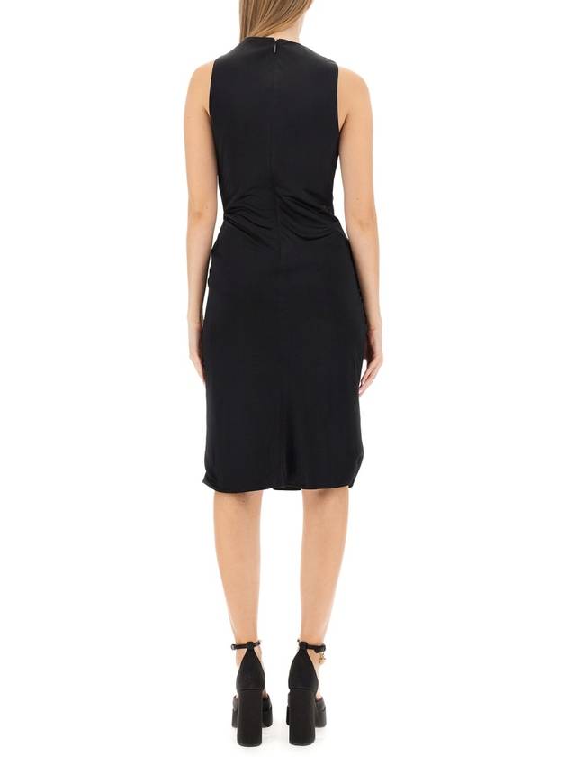 Women's Jersey Draped Midi Dress Black - VERSACE - BALAAN 4