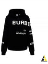 Horseferry Print Cotton Oversized Hoodie Black - BURBERRY - BALAAN 2