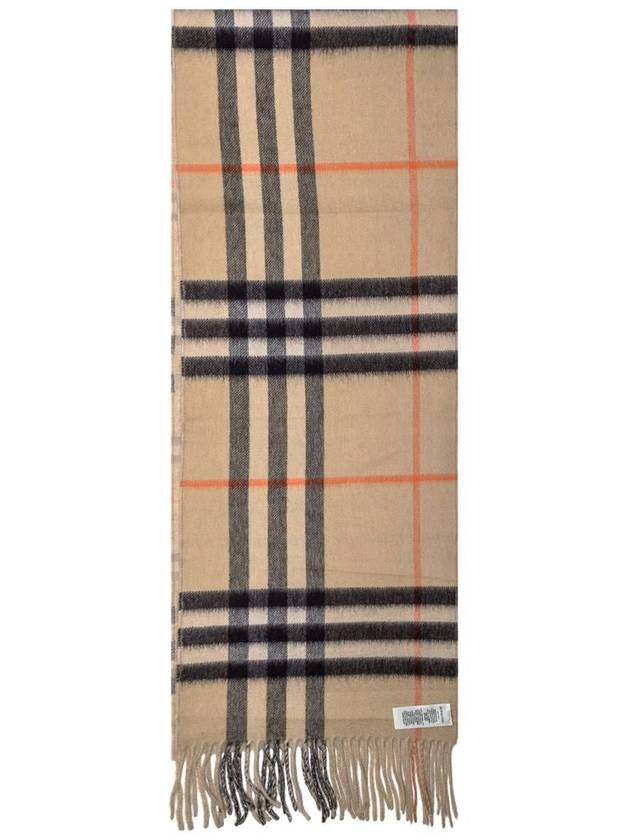 Check Reversible Cashmere Scarf Sand Beige - BURBERRY - BALAAN 3