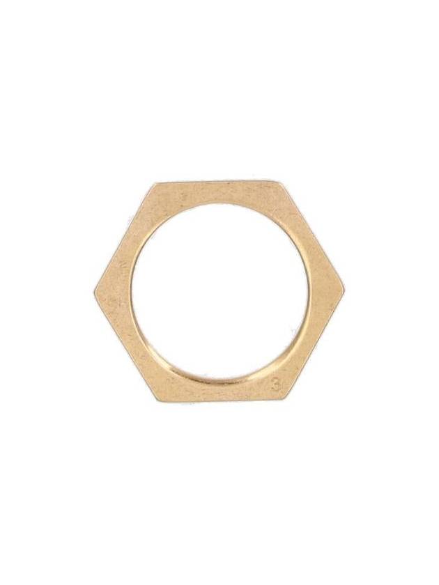 Women's Bolt Nut Ring Tumbled Yellow Gold - MAISON MARGIELA - BALAAN 4