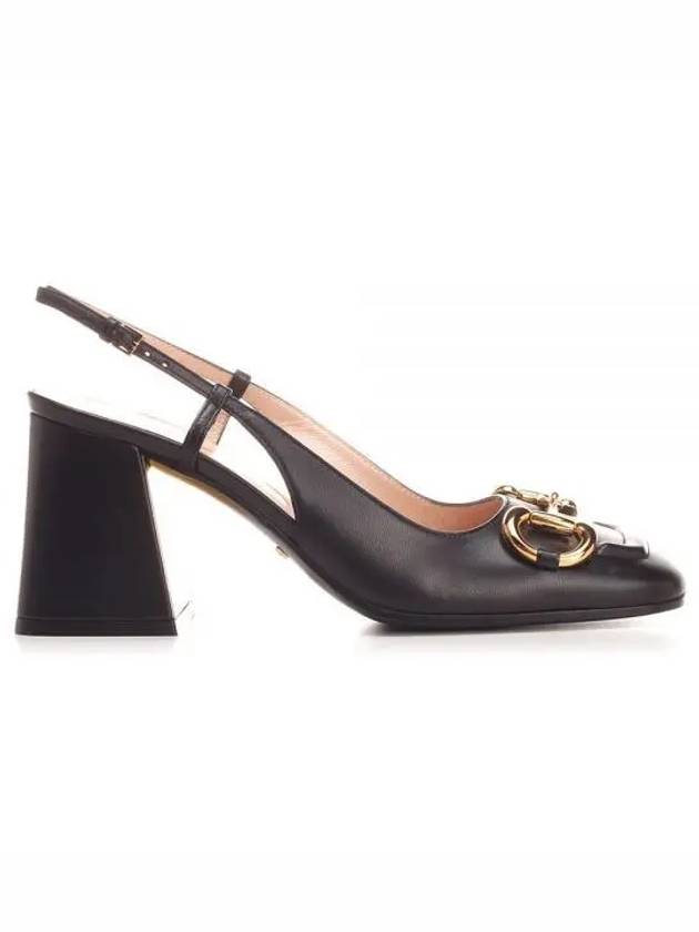 Horsebit Mid Slingback Heel Black - GUCCI - BALAAN 2