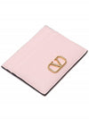 V Logo Signature Card Wallet Baby Pink - VALENTINO - BALAAN 6