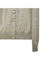 Fox Head Patch Adjusted Round Neck Cardigan Beige Melange - MAISON KITSUNE - BALAAN 6