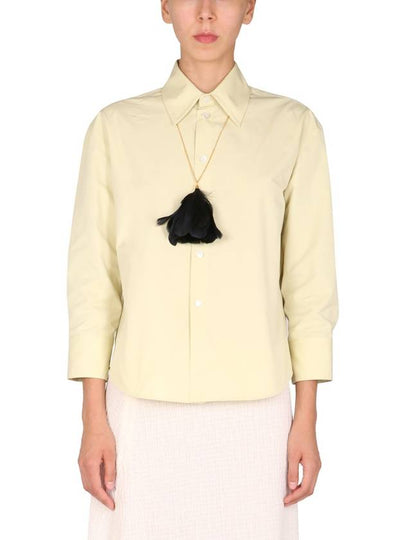 Boxy Fit Long Sleeve Shirt Yellow - JIL SANDER - BALAAN 2