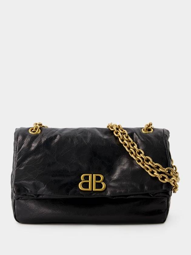 Monaco Small Chain Shoulder Bag Black - BALENCIAGA - BALAAN 2