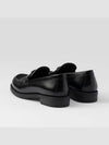 Triangle Logo Leather Loafers Black - PRADA - BALAAN 3