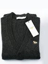 Baby Fox Patch Cosy Cardigan Dark Grey - MAISON KITSUNE - BALAAN 3