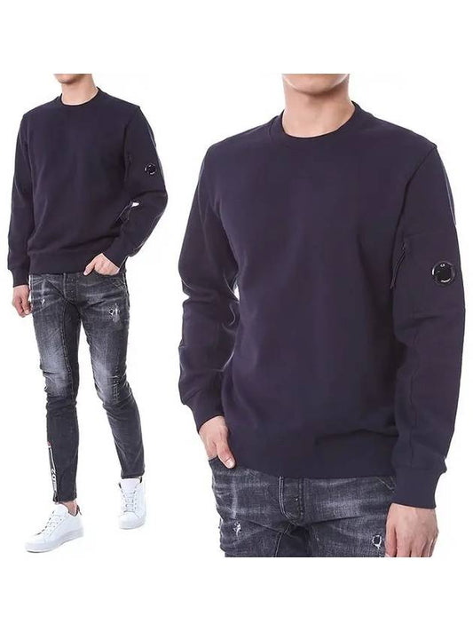 Diagonal Raised Fleece Sweatshirt Navy - CP COMPANY - BALAAN 2