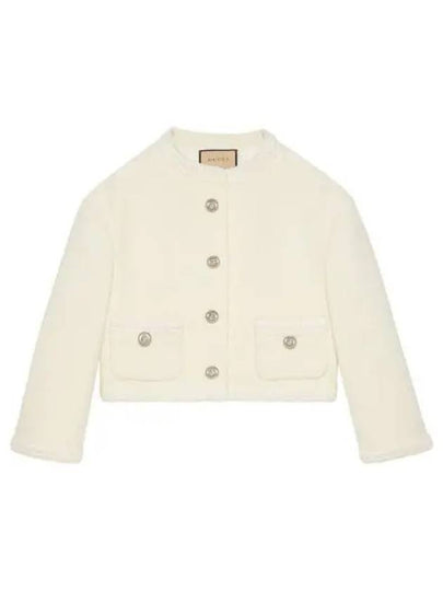 Wool Blazer Metal GG Button Jacket Ivory - GUCCI - BALAAN 2