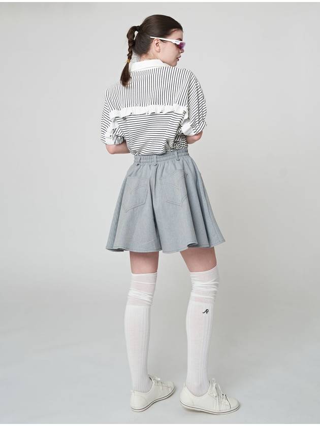 Striped Back Frill G Polo Shirt White - ATHPLATFORM - BALAAN 6