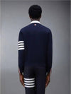 4 Bar Armband Milano Stitch Knit Top Navy - THOM BROWNE - BALAAN 3