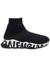 Speedrunner Graffiti Logo Sole High Top Sneakers Black - BALENCIAGA - BALAAN 3