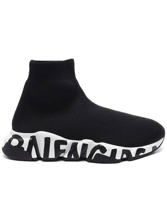 Speedrunner Graffiti Logo Sole High Top Sneakers Black - BALENCIAGA - BALAAN 2