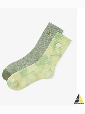 NBGEEAG501 Tie Dye Midcalf Socks 2 Pack YELLOW - NEW BALANCE - BALAAN 1