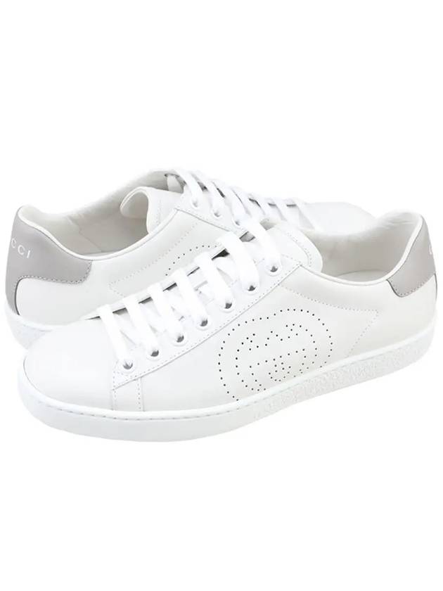 GUCCI Interlocking GG Silver Tab Low Top Sneakers White 598527 AYO70 9094 - GUCCI - BALAAN